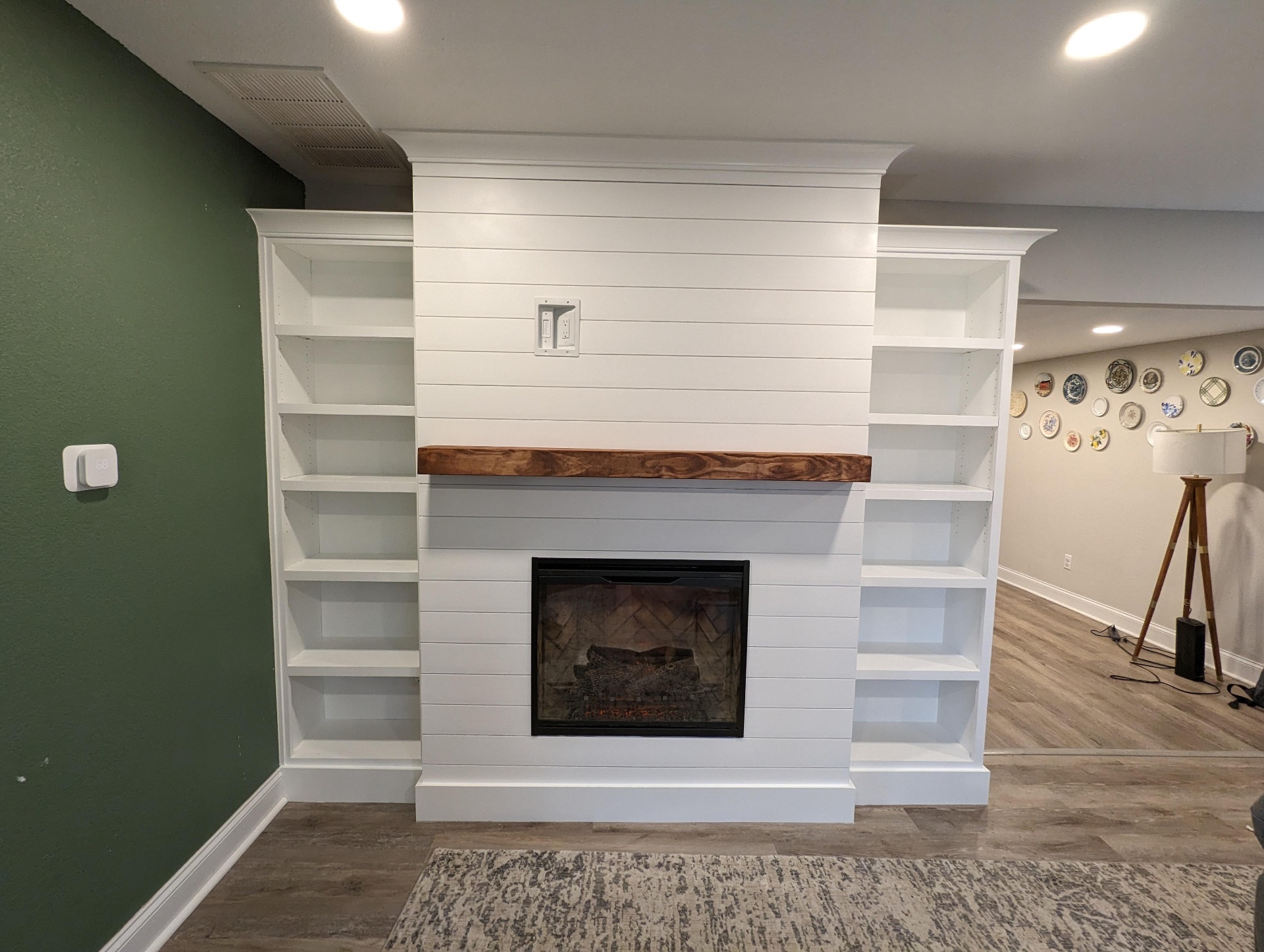 Shiplap Fireplace & Built-Ins — handyman project in Fort Wayne, IN
